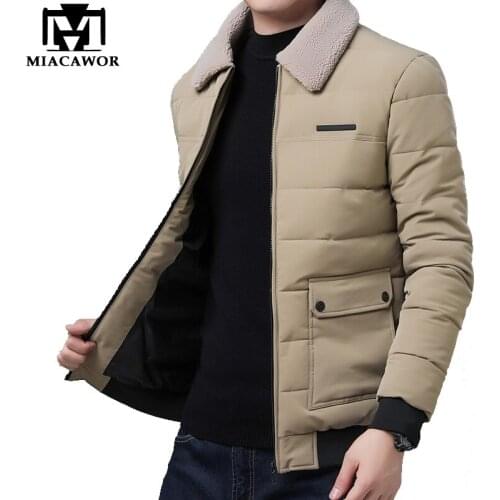 MIACAWOR New Winter Men Jackets Korean Casual Down Cotton Warm Coats Fashion Windproof Parka Men Outwear Men Clothing J684