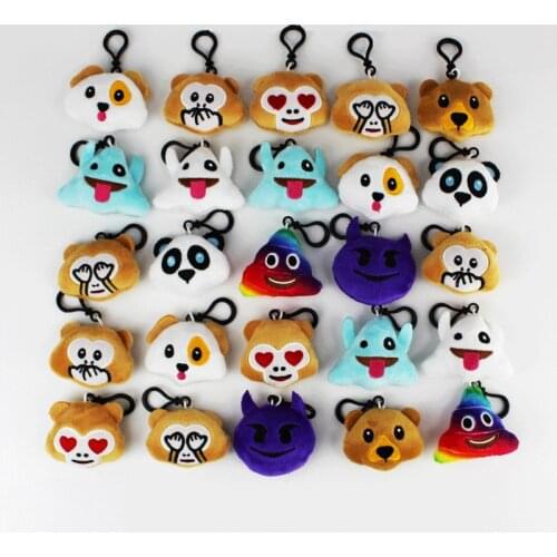 Cute Cartoon Keychain Fur Ball Plush KeyChain Keyring Women Handbag Car Key Holder Bag Pendant Toys for Kids Gift
