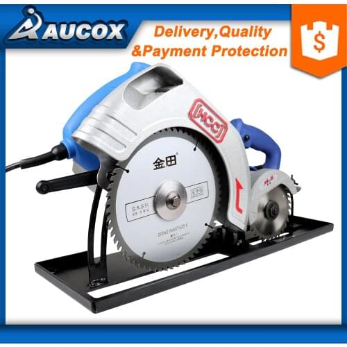 MJ09 mini 2 in 1 wood precision table panel saw with main saw and scoring saw blade woodworking for MDF