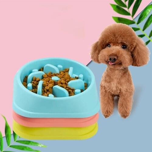 Pet Slow Food Bowl Dog Cat Happy Hunting Bowl Slow Down Eating Feeder Plastic Dish Healthy Feeding Easy Cleaning Pet Accessories