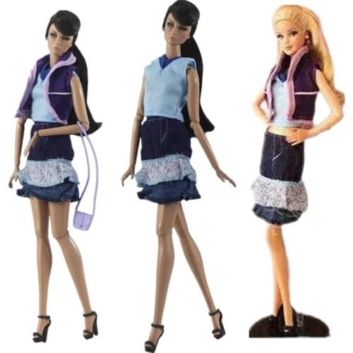 Fashion 11.5" Doll Clothes Shirt Purple Coat Jacket Jeans Skirt Dress For Barbie Clothes Outfits 1/6 BJD Dolls Accessories Toys