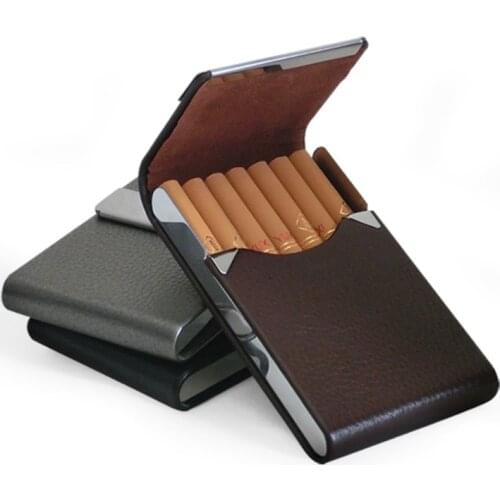 Fashion PU Clamshell Cigarette Case Pressure-proof and Waterproof Leisure Business Card Case 2 in 1