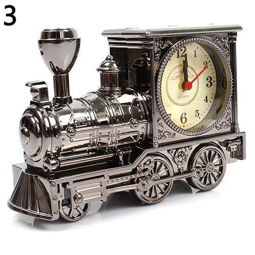Cartoon Locomotive Train Alarm Clock Antique Engine Design Table Desk Decor with Bell Camping Outdoor Tools Home Decor