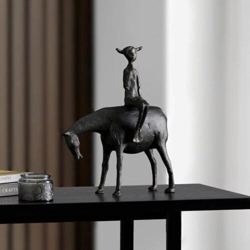New Chinese Riding Ornaments Character Nostalgic Creative Living Room Study Office Desktop Art Home Soft Decoration Figurines