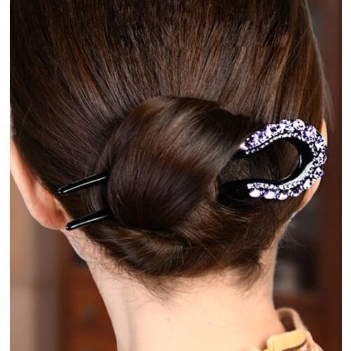 New Gem Hair Fork Vintage Crystal Hair Stick Decorative Chignon HairPins for Women Girl Hair Accessories Ornaments Headdress