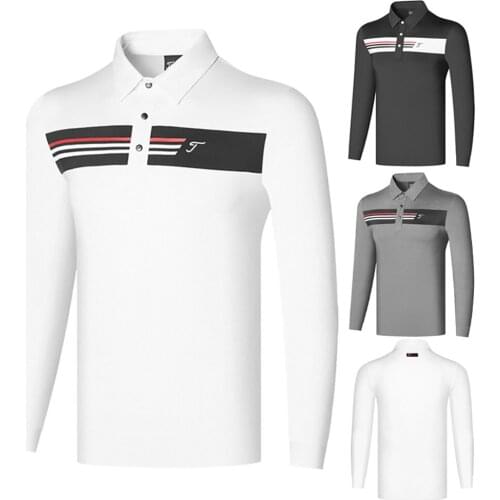 Golf Clothing Mens Long-Sleeved Polo shirt Sports and Leisure Outdoor Breathable T-Shirt Autumn and Winter New High Quality