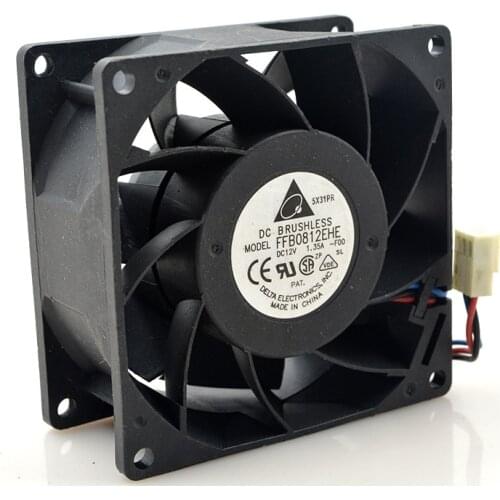 Original DELTA FFB0812EHE DC 12V 1.35A 8cm 8038 alarming signal cooling fan