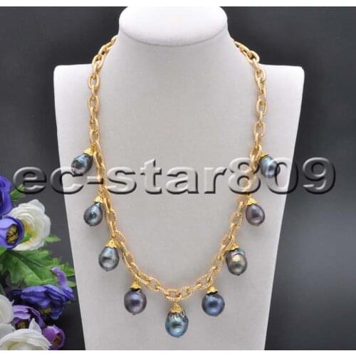 P6006 18" 22mm White Baroque Drip Keshi Reborn Pearl Necklace & Pendant