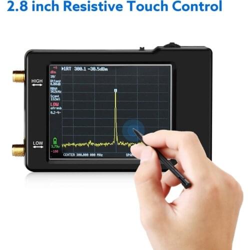 Handheld Tiny Spectrum Analyzer TinySA 2.8inch Touch Screen Portable Frequency Analyzer 0.1MHz~ 960MHz MF/HF/VHF UHF Input Tools