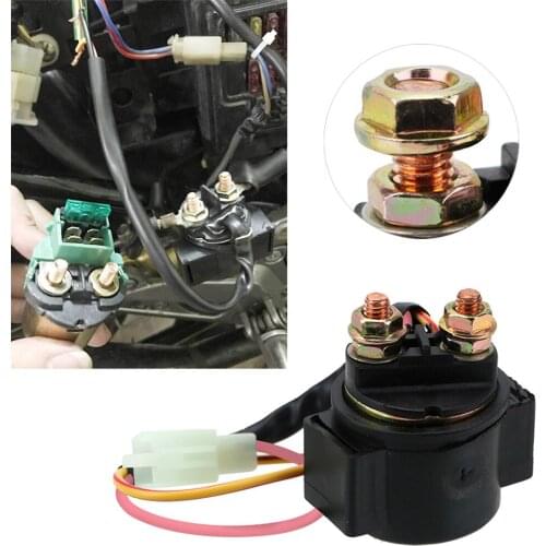 FORAUTO 1PC Motorcycle Starter Relay CG125,GY6-125 Solenoid For GY6 50cc 125cc 150cc 2 Pin 2 Wires For Scooter ATV Karts 12V 20W