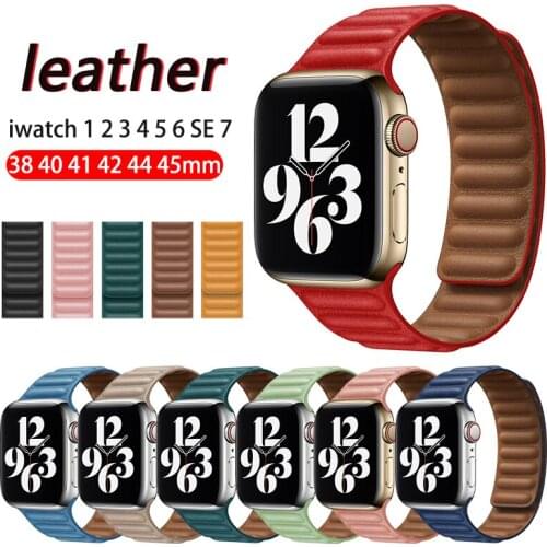 Watch Strap for Apple Watch Leather Iwatch Band 42mm 38mm 40mm 44mm Sport Bracelet for Apple Watch Series 6 5 4 3 SE Wristband