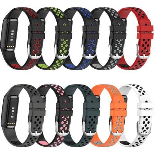 Watch Belt Silicone Strap Sport Breathable Straps Fitbit Luxe Watches Bracelet Two-color Porous Watchband Replacement Wristband