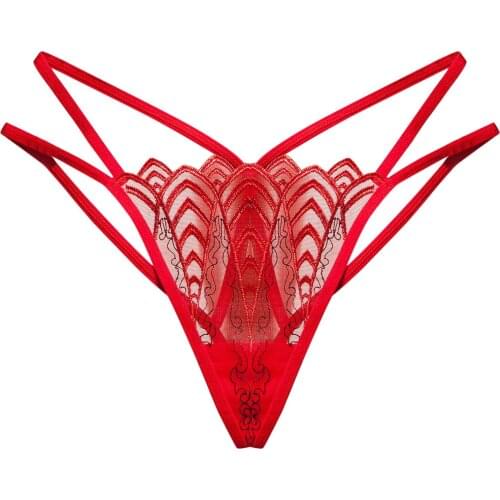 Sexy Panties Women Lace Low-Rise Solid Sexy Briefs Female Underwear Cross Strap Temptation Lingerie Ladies G String Thong