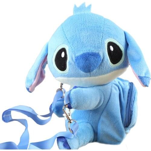 Disney Star Baby Stitch Cute Plush Messenger Bag Girl Heart Shoulder Bag Cartoon Small Backpack