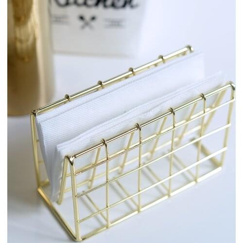 Nordic Napkin Organiser Holder Modern Metal Storage Rack Postcards Organizer Home Office Hotel Table Decor Accessories