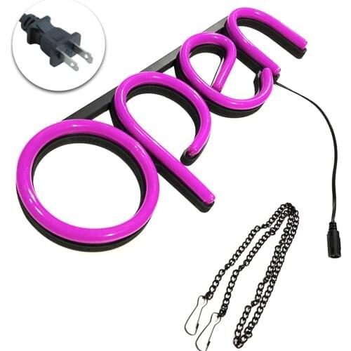 Store Window Displaying Ultra Bright Hanging Chain Restaurant Door Bar Visual Sign Lamp Artwork Decorative Neon Light Led Open