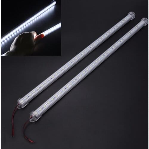 2pcs 50cm 5630 36LED 12V DC Car Interior Strip Light Bar Van Caravan Cold White Strip Light