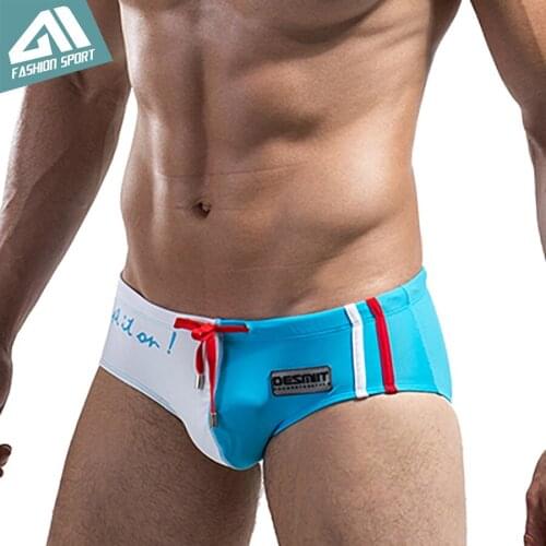 DESMIIT Mens Rope Waist Design Swimming Briefs New Mens Swimwear Low Sexy Mens Swim Brief Sportive Beachwear for Men DT20