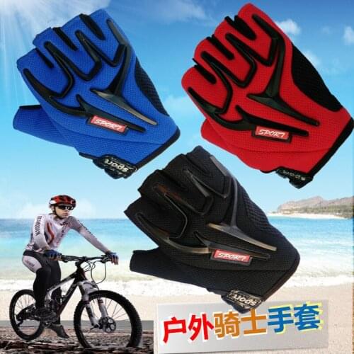 Cycling Half Finger Gloves cycling mountain bike sports gloves mens Cycling Short Finger Gloves Black Red Blue