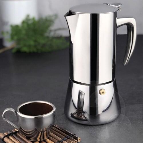 High Density 3D Filter Prevents Press Coffee Maker Espresso Stovetop Stainless Steel Moka Pot Portable Cafetiere