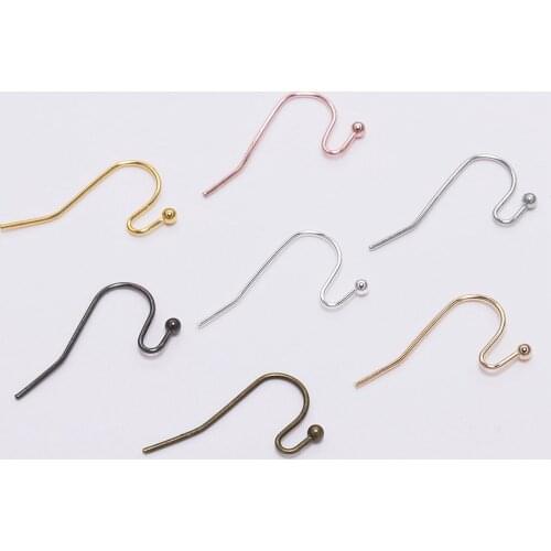 21x16mm Earring Hooks Gold Silver Bronze Color Metal Ball Pin Clasps for Jewelry Earring Making Findings Supplies