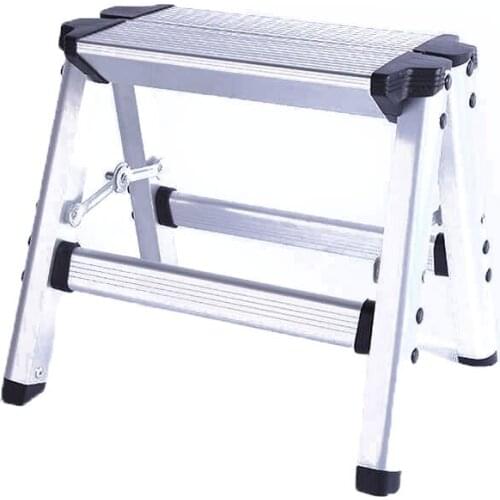 150KG Maximum Load Aluminum Folding Ladder Maximum Load 2 Step Stool Ladder Anti Slip Safety Platform Ladder