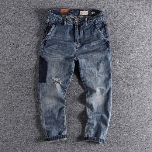 2021 new arrival Four seasons high quality jeans mens trend slim youth trouser small straight tube wear 193