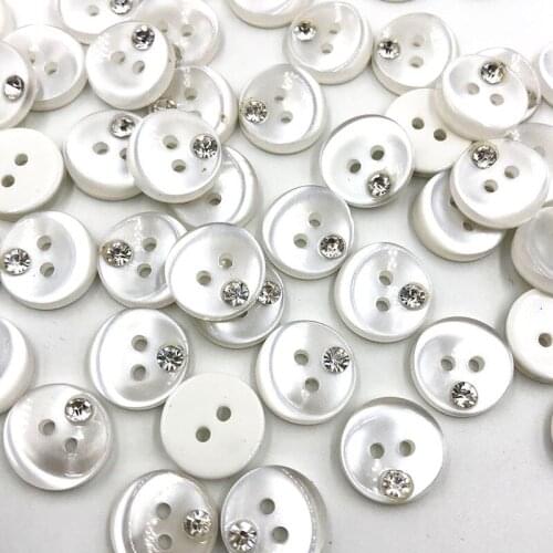 25PCS White Plastic Buttons Shank Round Garment Dolls Sewing Accessories DIY Scrapbookings 12MM PT340