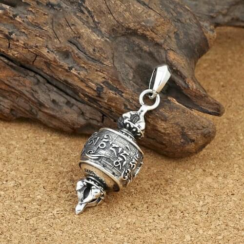 925 Silver color Tibetan OM Mani Padme Hum Dorje Pendant vintage 925 silver color OM Dorje Pendant Buddhist Pendant Jewelry Gift