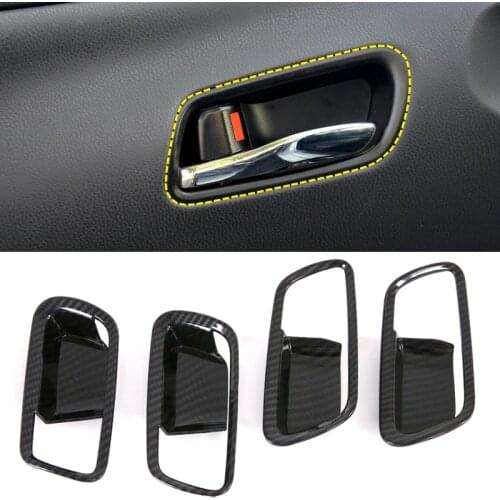 For Toyota Prius Prime PHV 2017-2020 accessories ABS Carbon Fiber Interior Door Handle Bowls Cover Trim Car Styling