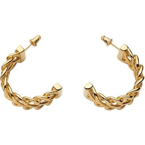 Free shipping 6 pair /lot high quality fashion exaggerated metal chain shaped C earrings