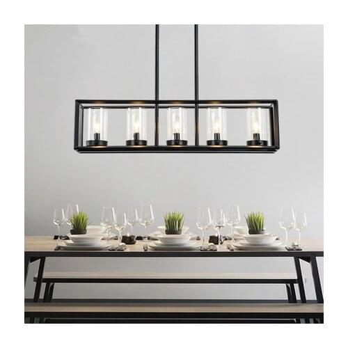 Large Bar Light Vintage Country Ceiling Lamp Kitchen Island Pendant Lights Antique Wrought Iron Industrial Lighting Office