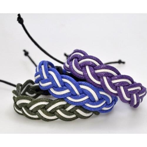 Cotton and linen bracelet hand-woven hand rope simple and fashionable contrast color for men and girls