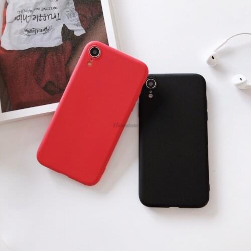 Candy Color Back Cover Case For iphone X XR XS XS Max 6 6S 7 8 Plus Silicone Solid Color Ultra-thin Soft TPU case