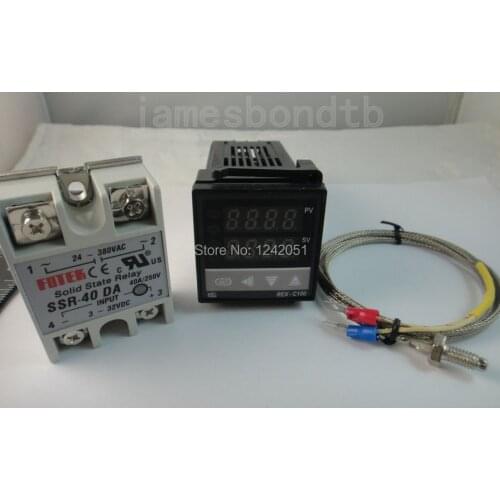 Digital PID Temperature controller + max.40A SSR + K thermocouple probe