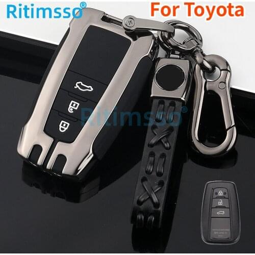 Zinc Alloy+Silicone Cover Car Key Case Cover Shell for Toyota CHR C-HR Prado Prius Camry Corolla RAV4 2017 2018 2019 Accessories