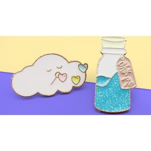 DRINK READ LOVEB Brooches Coffee Cup Enamel Pins