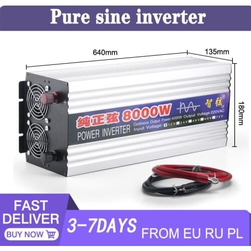 Pure Sine Wave Inverter 50Hz 60Hz 4000W 5000W 8000W DC 12V 24V To AC 220V inverter Power Converte Micror Car Voltage transforme