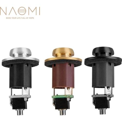 NAOMI Guitar Endpin Jack 6.35mm Output 2.5mm Input Endpin Jack For Acoustic Guitar Built-in Rod Piezo Pickup Good Sound Effect