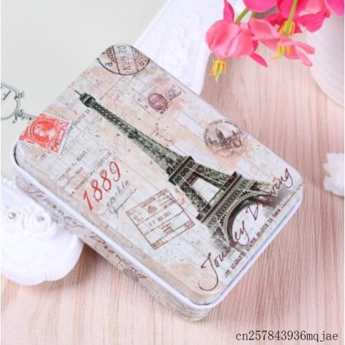 100pcs Jewelry Storage Boxes Lovely Candy Tin Box Metal Rectangular Organizer Candy Boxes