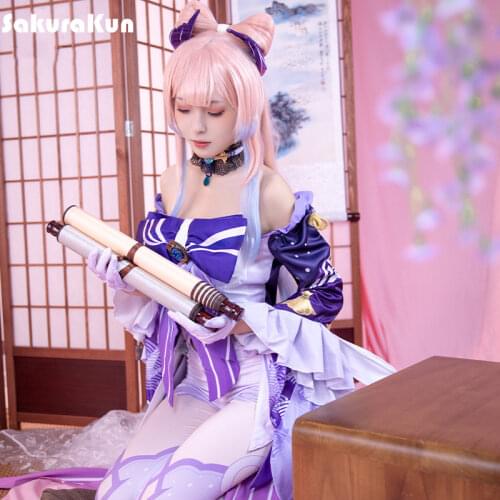 Game Genshin Impact Kokomi Cosplay Costume Sangonomiya Kokomi Cosplay Costume Sexy Women Dress Halloween Ribbon Full Set