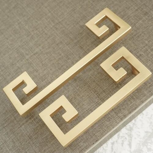 3.75" 5" Brass Door Pull Handles Zinc Alloy Dresser Pulls Drawer Handle Classical Style Gold Cabinet Pull 96 128mm Hardware