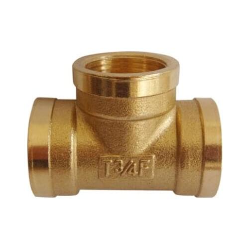 1pc 3/4" Female-1/2" Female-3/4" Female BSP Tee Length 57mm Brass Pipe Connector