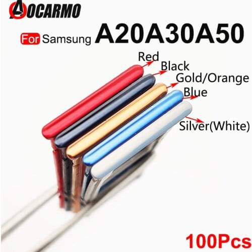 Aocarmo 100Pcs/Lot Sim Card Tray SD Reader Holder For Samsung Galaxy A10 A105F A20 A205F A30 A305F A50 SIM Card Tray Slot Holder