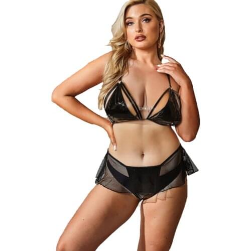 New Ladies European And American Love Underwear Lacquered Jumpsuit Mirror Pvc Stage Clothes Sexy Uniform Suit Q339