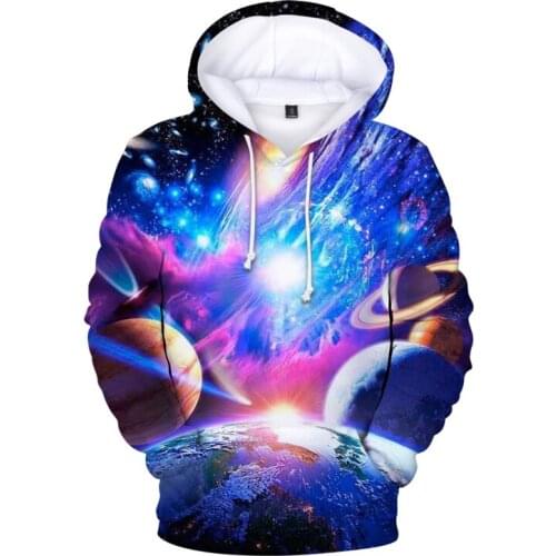 Space 3d Oversized Women Men Sweatshirt Cute Harajuku Korean Style Hoodie Women Male Hoody Clothes Loose Pullover Pocket Tops