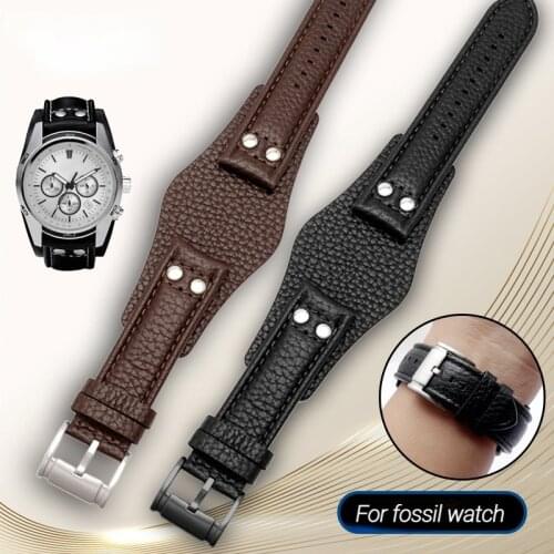 General retro handmade leather watch band 22mm suitable for fossil CH2564/2565 FS4813 ME3102 mans watch band