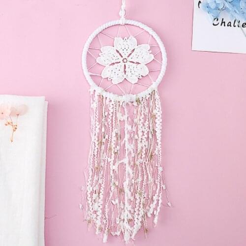 Scandinavian Style Hollow Flower Dream Catcher Woven Wall Hanging Decoration White Dreamcatcher Wedding Party Hanging Decoration