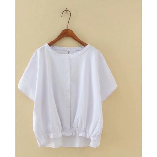 Plus Size Womens White Black Summer t shirt Short Sleeve Simple Elegant Tops Oversized OL shirts