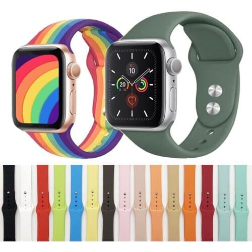 Strap for Apple Watch 5 Band 40mm 44mm for iWatch serie 4/5/6/SE Elastic Belt Silicone Solo Loop for Apple watch band 42mm 38mm